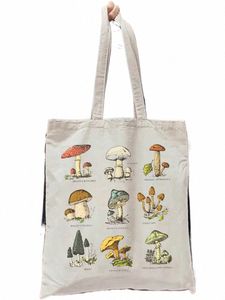 1pc vintage svamp mönster tygväska söt butik väska bärväska avslappnad duk axel handväska butik gåva k9ox#