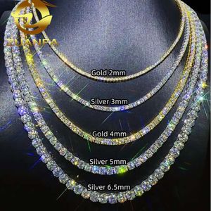 Preço de fábrica sier 2mm 3mm 4mm 5mm 6.5mm diamante hiphop jóias vvs moissanite tênis corrente colar