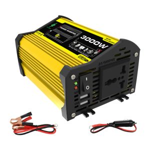 Transformador de tensão de carro 3000W DC 12V para AC 110/220V Converter de carregador USB duplo inversor de onda senoidal modificada inversor de energia portátil