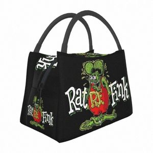 rat Fink Animati Anime Carto Sacos de almoço isolados para mulheres à prova de vazamento térmico Cooler Lunch Box Office Picnic Travel U6Gv #