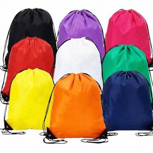 portable Sports Bag Thicken Drawstring Belt Riding Backpack Gym Drawstring Shoes Bag Clothes Backpacks Waterproof W53o#