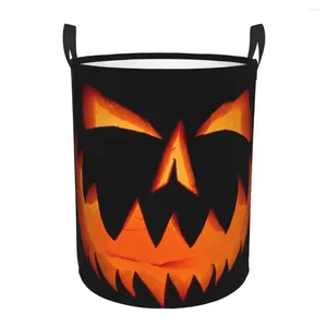 Laundry Bags Dirty Basket Pumpkin Face Ghost Illustration Folding Clothing Storage Bucket Toy Home Waterproof Organizer