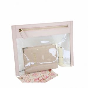 Kusstomiserade brev Färgglada Saffiano Leather Clear PVC Cosmetic Bag Ladies TPU Travel Organizer W Bag Q4NW#