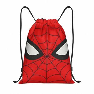 Klasyczny Czerwony Spider Web Torba dla sznurka Kobiety Mężczyźni Składana siłownia sportowy workpack sklep plecak Y26V#