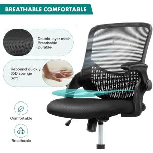 Presidente del computer Ergonomic Home Office Flip-Up Arms e Lombar Support, Spedizione gratuita di altezza di rotolamento girevole in rete