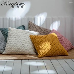 Poduszka Regina Summer Scandinavian Case Diamond Puste Out Pure Color Knit Cover Cover Decor Decor Sofa