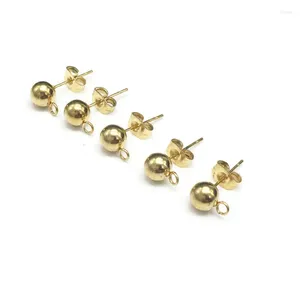 Stud Earrings 20pcs/lot Ball Earring Stainless Steel Charm 4mm/6mm/8mm For DIY Jewelry Making Findings