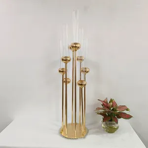 Ljushållare Metal Candelabra 8 Arms Wedding Table Centerpieces Holder Candelabrum For Home El Decor