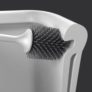 2024 실리콘 헤드 화장실 브러시 빠른 배수 청소 도구 벽 마운트 또는 바닥 청소 브러시 ​​욕실 액세서리
