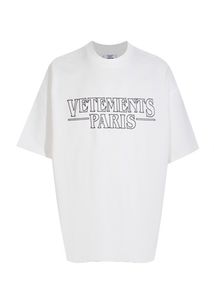 Vetements list z drukowaniem koszulki czarny kolor krótkie rękawy mężczyźni Kobiety Summer Hip Hip Street T-shirt