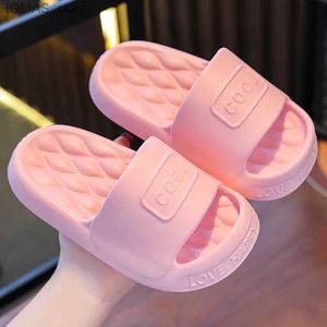 Ev Ayakkabıları 2024 Yeni 4-12 Çocuk Yaz Terlikleri Erkek Kız Slaytlar İçin Sandal Sandal Yumuşak taban Mule Slip Flip Flops Ev Çocuk Ayakkabı Y240401