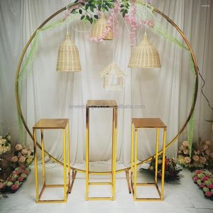 Candle Holders 3pcs/set)NO Circle)Factory Wholesale Event Party Background Display Cylinder Dessert Table Stand Gold Wedding AB0870