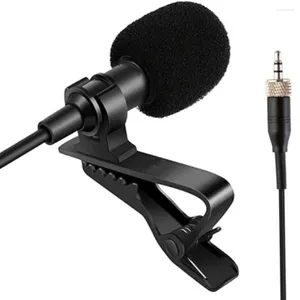 Microphones 1 Pcs Omnidirectional Black Lavalier Lapel Clip Mic 3.5MM For Wireless System Stages Chapels Lecturers