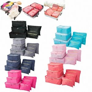 6pcs Travel Storage Bag Set for Clothes Tidy Organizer Wardrobe Suitcase Pouch Travel Organizer Bag Case Shoes Packing Cube Bag p7u4#