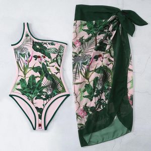 Women's Swimwear Women 1 Piece Cover UP Two Vintage Print Swimsuit Monokini Bikini 2 Swimsuits Womens Swim Bra Tops