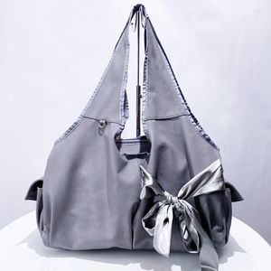 Hobo Bow Decorate Hobos Bags For Women Luxury Designer Handbags Purses 2024 In Fashion PU Leather Korea Large Capacity Shoulder