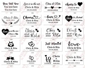 100pcs Personalized Wedding Transparent Stickers Bubble Labels, Labels, Gold/ whit customize (not bottles)