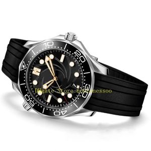 Nuovo modello orologio automatico da uomo 007 quadrante nero 300 mm cinturino in caucciù in edizione limitata orologi da polso meccanico319O