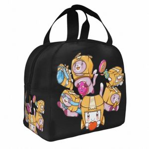 kawaii Lankybox Insulated Lunch Bags High Capacity Carto Lunch Ctainer Cooler Bag Tote Lunch Box Beach Outdoor Bento Pouch Q4XB#