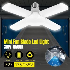 Żarówki LED składane sufit wentylatora żarówka E27 110V 220V Blade Garaż Lampka LAMPA LAMPA LED Renflight dla domu przemysłowego oświetlenia