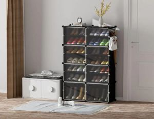 Shoe Rack, 8 Tier Shoe Storage Cabinet 32 ​​Par Plastic Shoe Hyllar Organiser för Closet Hallway Bedroom Entryway