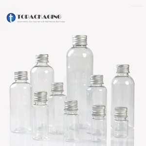 Storage Bottles 60/80/100/200/250ML Screw Cap Bottle Clear Plastic Cosmetic Shampoo Container Empty Lotion Shower Gel Refillable Aluminum