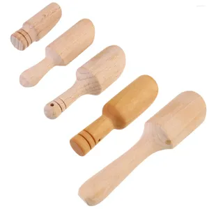 Spoons 5pcs Measuring Set Natural Tea Spoon Wooden Scoops For Matcha Powder Coffee Dried Fruit Chinese Fu Tool Bath Salts