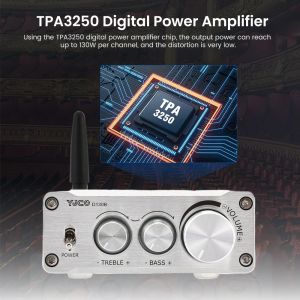 AIYIMA TPA3250 Bluetooth -förstärkare HIFI Power Amplifier Digital AMP 2.0 Channel Stereo Speaker Home Audio Amplificador 130wx2