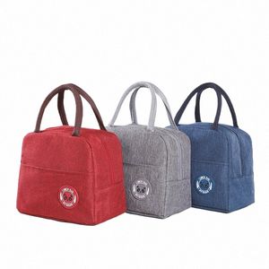 1pcs portátil Fresh Cooler Bag impermeável Nyl Zipper térmica Oxford Lunch Picnic Bags For Women Storage Box Tote Food Handbags C7pB #