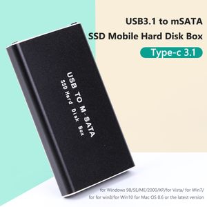 MINI SSD -fodral MSATA till USB 3.1 Hårddiskfodral MSATA USB 3.0 Adapter Extern Solid State Disk för 30*30/50 MSATA SSD -hårddisk