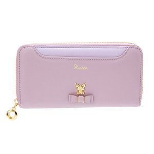 Pure Color Long Style Women Girls Wallet Cartoon Kuromi Big Ear Dog Pu Leather Fashion Bag Purse Kids Presents Multi-kort stor kapacitet Förvaringsväska 231