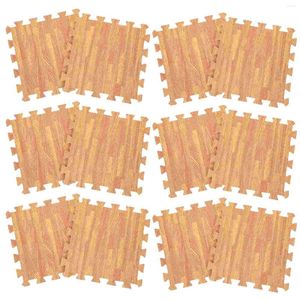 Bath Mats 12 Pcs Wood Grain Foam Floor Mat Baby Playing Pads Foams Tiles For Interlocking Flooring Kids Puzzles Gym Ceramic Colored