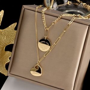 Herz-Lächeln-Münzen-Anhänger-Halskette mit flachem Boden, solide Liebe für Frauen, goldfarben, Schmuck, Geschenke232C