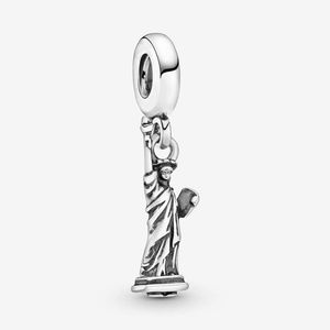 En kaliteli Özgürlük Heykeli Shangle Charm Pandoras 925 STERLING Gümüş Lüks Cazibe Set Set Yapma Takım Tasarımcı Kolye Kolye Orijinal Kutu Toptan