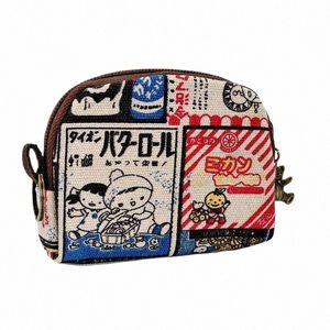 Frauen Leinwand Carto Prints Schlüsselbund Brieftasche Kleine Karte Organizer Schlüssel Tasche Damen Mey Tasche Münze Geldbörse für Kinder Mädchen jungen 37o3 #