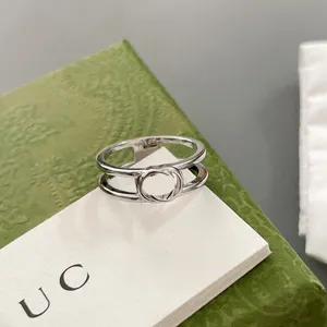 Ring designer ring luxury jewelry brand rings for women Alphabet letter silvery design fashion casual gift jewelry Inlay Day gift rings szie 6-11 very nice