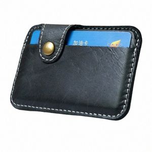 Ретро кожаный кредитный мини-кошелек для карт Busin 2022 Удобный мужской женский умный кошелек Busin Card Holder C Кошелек для карт 03Th #