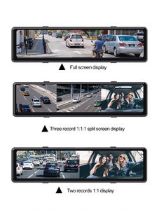 S33 Dikiz Dash Cam 12 inç otomatik kamera ayna araba video kaydedici 2.5k 1440p akış medya otomobil dvr ile 3 kamera 1080p dashcam