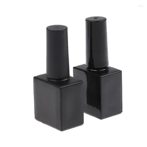 Storage Boxes 10ML Empty Nail Gel Bottle MaUV Black Square Filling Polish Glue Sealing Basic Oils Light-resistant Good