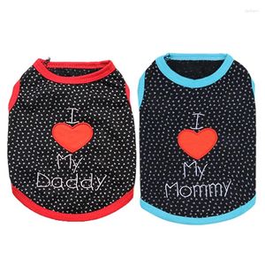 Abbigliamento per cani Amo mia mamma Maglietta estiva per animali domestici Vestiti per cuccioli Pet Cat Vest Maglietta in cotone Costumi per carlini per cani di piccola taglia