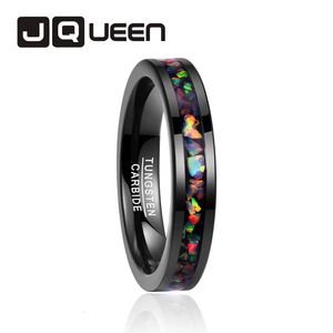 Personality Men s Tungsten carbide Finger Rings in Black Inlaid Opal Ring Size 712 Vintage Jewelry Gift Handmade 240322