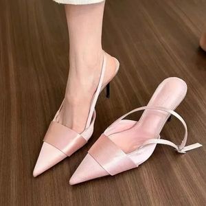 Sandalen Frauen High Heels Schuhe Mode Sommer Hausschuhe Spitz Sexy Kleid Hochzeit Pumpen Slingback Mujer Zapatillas 240322