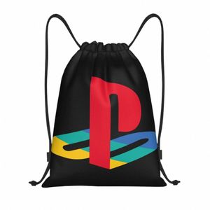 Playstatis Drawstring Sırt Çantası Kadın Erkek Spor Spor Sackpack Katlanabilir Oyun Hediyeleri Mağaza Çantası Çuval K42R#