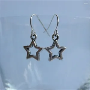 Dangle Earrings Star Antique Silver Color Charms Jewellery Tiny Minimalist Drop For Girl