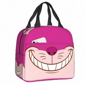 Cheshire Cat Lancheira Isolada para Mulheres Portátil Térmica Cooler Lunch Bag Trabalho Picnic Food Ctainer Tote Bags N0aT #