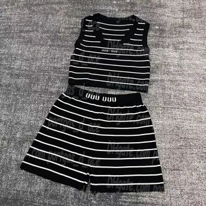 Designerstriped Women Tank Tops Shorts Knits