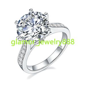 Trendy 925 Sterling Silver Fine Jewelry Lab Created Diamond Engagement Promise Rings for Women 5 ct Moissanite Wedding Ring