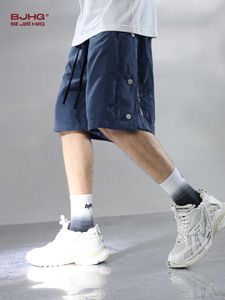 Försumma konsekvenser amerikansk stil high street spänne svarta shorts för mens sommar lös mode sport capris