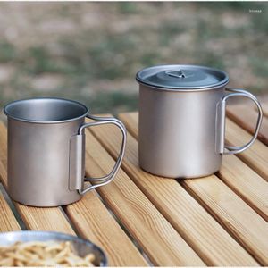 Kaffekrukor Titanium Cup för bordsort Original Breakfast Cups Beer Mug Ware Tea With Lid Tourist