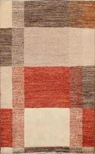 Mattor Modern Geometric Gabbeh Kashkoli Oriental Area Rug Hand-Knotted Foyer Carpet 3x4 vardagsrumsdekoration